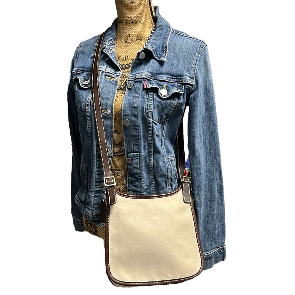 Vintage Coach Hippie 8114 Small Canvas Twill Slim Flap Crossbody, Made in USA - Picture 5 of 14